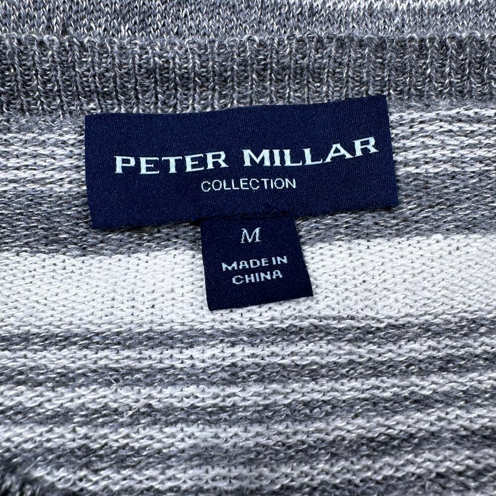 Peter Millar NWOT Keys Striped Linen and Merino Wool Blend Sweater Gray Size M - Picture 3 of 8